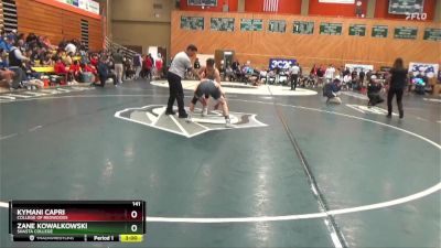 141 lbs Cons. Round 3 - Kymani Capri, College Of Redwoods vs Zane Kowalkowski, Shasta College