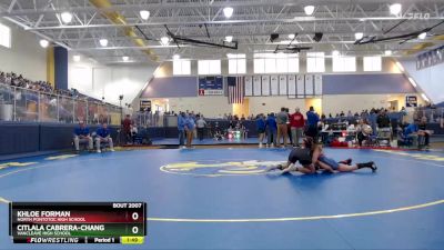 132 lbs Champ. Round 1 - Khloe Forman, North Pontotoc High School vs Citlala Cabrera-Chang, Vancleave High School