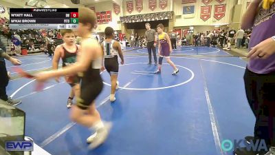 105 lbs Quarterfinal - Wyatt Hall, Bristow Wrestling vs M'Kai Brown, Pitbull Wrestling Academy