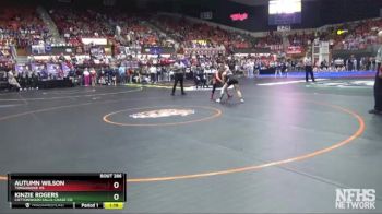 110 lbs Semifinal - Autumn Wilson, Tonganoxie HS vs Kinzie Rogers, Cottonwood Falls-Chase Co.