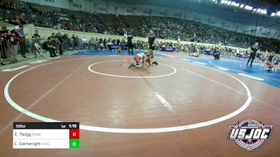 55 lbs Round Of 16 - Easton Twigg, NORTH DESOTO WRESTLING ACADEMY vs Laneigh Jo Cartwright, Choctaw Ironman Youth Wrestling