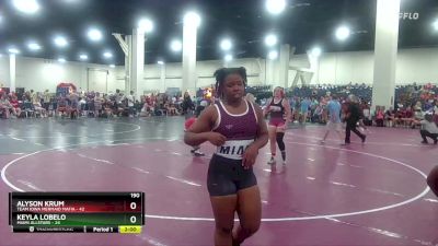 190 lbs Round 6 (8 Team) - Alyson Krum, Team Iowa Mermaid Mafia vs Keyla Lobelo, MIAMI ALLSTARS