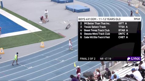 Youth Boys' 4x100m Relay Championship, Finals 2 - Age 11-12