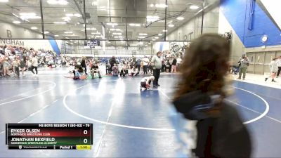 79 lbs Champ. Round 2 - Jonathan Bexfield, Sanderson Wrestling Academy vs Ryker Olsen, Northside Wrestling Club