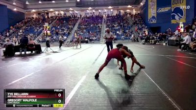 120 lbs Prelim - Tye Bellarin, Red Lion Christian Academy vs Gregory Walpole, Long Beach