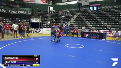 82 lbs Cons. Round 3 - Gideon Ayers, IL vs Noah Yakich, CO