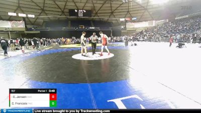 157 lbs Cons. Semi - Easton Jensen, Omak Wrecking Crew Wrestling vs Caleb Francois, Punisher Wrestling Company