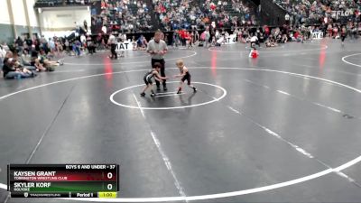 37 lbs Round 2 - Kaysen Grant, Torrington Wrestling Club vs Skyler Korf, Holyoke