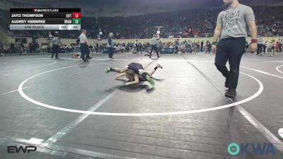 83 lbs 5th Place - Jayci Thompson, Little Axe Takedown Club vs Audrey Hembree, Wyandotte Youth Wrestling