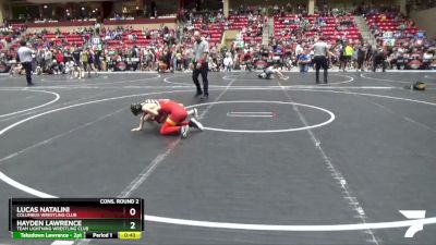 73 lbs Cons. Round 2 - Hayden Lawrence, Team Lightning Wrestling Club vs Lucas Natalini, Columbus Wrestling Club