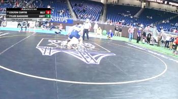 D2-157 lbs 7th Place Match - Tyler Bashore, DeWitt vs Colton Curtis, Holly