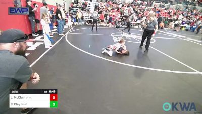 55 lbs Consi Of 8 #1 - Leonardo McClain, Verdigris Youth Wrestling vs Brooks Clay, Skiatook Youth Wrestling