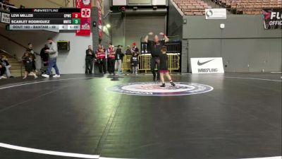 Bantam - 49 lbs Cons. Round 1 - Scarlet Rodriguez, MTC - MANTANONA TRAINING CENTER vs Levi Miller, Ceres Pups Wrestling Club