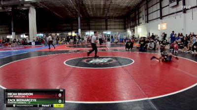 70 lbs Round 1 (6 Team) - Zack Bednarczyk, HANOVER HAWKEYE vs Micah Brandon, CLINIC WRESTLING