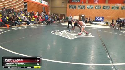 125 lbs 7th Place Match - Cameron Fernando, Moorpark College vs Tallon Chambers, Fresno City College