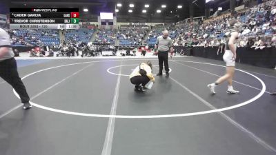 120 lbs 1st Place Match - Trevor Christenson, Basehor-Linwood HS vs Caden Garcia, Lansing HS