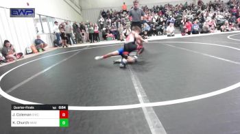 67 lbs Quarterfinal - Jaxon Coleman, Checotah Matcats vs Kade Church, Skiatook Youth Wrestling