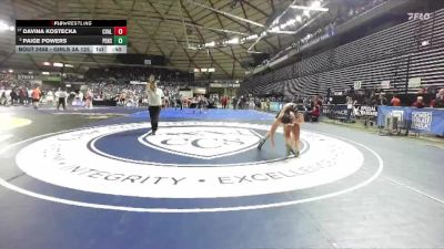 Girls 3A 125 lbs Cons. Round 2 - Davina Kostecka, Central Valley (Girls) vs Paige Powers, Peninsula (Girls)