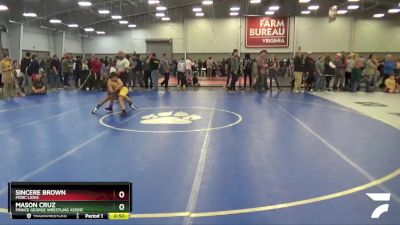 92 lbs Cons. Round 3 - Sincere Brown, MOBC Lions vs Mason Cruz, Prince George Wrestling Assoic