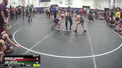 80 lbs Round 2 - Abel Benton, White Knoll Youth Wrestling vs Maddox Lawrence, Carolina Reapers