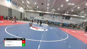 95 lbs Quarterfinal - Hudson Baker, RawTown Elite Wrestling Club vs Tavin Vendetti, Green River Grapplers