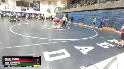 120 lbs Semifinal - Joel Cummings, Lakeside (Nine Mile) vs Brody Owens, Riverside