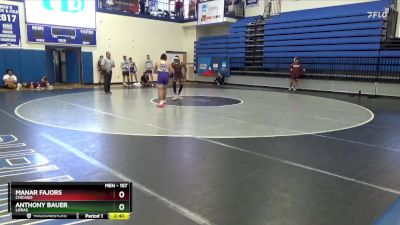 157 lbs Cons. Semi - Anthony Bauer, Loras vs Manar Fajors, Chicago