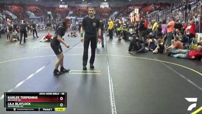 98 lbs Cons. Round 2 - Karlee Terpening, Bellevue WC vs Lila Blaylock, Waterford WC