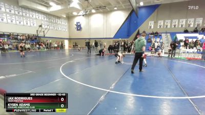 62-65 lbs Round 2 - Kysen Adams, Cougars Wrestling Club vs Jax Rodrigues, Team Prestige