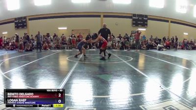 93 lbs 1st Place Match - Benito Delgado, Red Cobra Wrestling Academy vs Logan Raef, Midwest Xtreme Wrestling