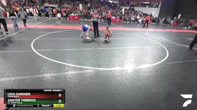 70 lbs Champ. Round 2 - Sawyer Viebrock, St. Croix Falls vs Livia Gardner, Marshfield