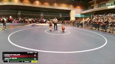 110 lbs Champ. Round 1 - Ashlyn Hemm, Del Oro vs Katelyn Phillips, Bonanza