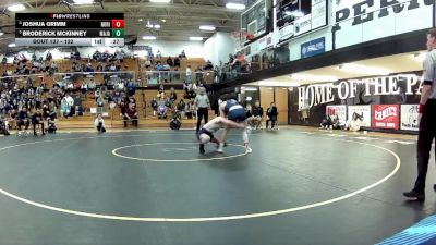 132 lbs Cons. Semi - Broderick McKinney, Mass. Jackson vs Joshua Grimm, North Ridgeville