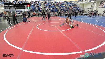 70 lbs Semifinal - Knox Perkins, Tahlequah Wrestling Club vs Jaxsen Woolman, Vinita Kids Wrestling