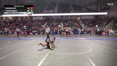 110 lbs Champ. Round 1 - Adleigh Ray, Eureka vs Avryn Beiker, Hays Wrestling Club