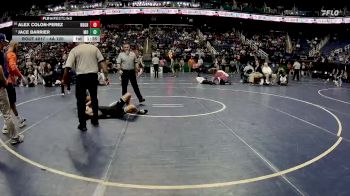 4A 120 lbs Champ. Round 1 - Jace Barrier, Mooresville High School vs Alex Colon-Perez, Robert B. Glenn High School