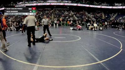 4A 120 lbs Champ. Round 1 - Jace Barrier, Mooresville High School vs Alex Colon-Perez, Robert B. Glenn High School