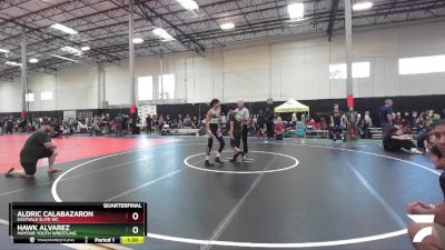 120 lbs Quarterfinal - Hawk Alvarez, Mayfair Youth Wrestling vs Aldric Calabazaron, Eastvale Elite WC