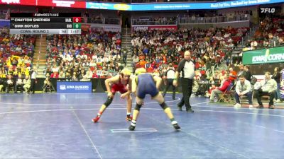 2A-157 lbs Cons. Round 2 - Dirk Boyles, Burlington Notre Dame vs Chayton Snethen, Harlan Community