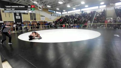 132 lbs Consi Of 8 #2 - Sujay Krishna Kumar, South Windsor vs Isaac Yap, Stamford