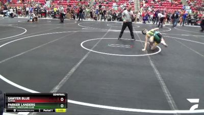 85 lbs Semifinal - Sawyer Blue, SlyFox vs Parker Landers, Carroll Wrestling Club