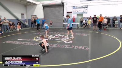 67 lbs Quarterfinal - Xander Drabeck, Mid Valley Wrestling Club vs Levi Wolfbrandt, Chugach Eagles Wrestling Club