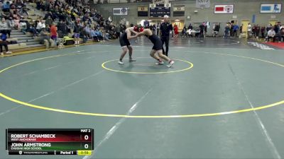 215 lbs Cons. Round 2 - JOHN ARMSTRONG, Chugiak High School vs Robert Schambeck, West Anchorage