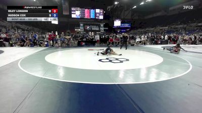 100 lbs Cons. Rd Of 64 - Riley Longdin, WI vs Hudson Cox, IA