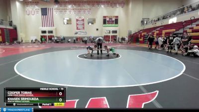 75 lbs Quarterfinal - Cooper Tobias, Lone Star Middle School vs Khasen Srimoukda, South Middle School