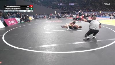 6A Boys 157 lbs Champ. Round 2 - Spencer Thompson, Roosevelt Boys vs Damian Zaragoza, South Salem Boys