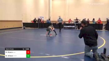 65 lbs Semifinal - Mason Myers, WPA Spartans vs Maverik Wilson, Warrior Ridge