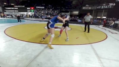 Girls 2A 170 lbs Cons. Round 5 - Makenzie Ball, Eatonville (Girls) vs Camrynn Pike, North Mason (Girls)