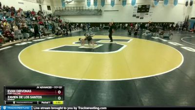 117-121 lbs Round 5 - Evan Dirvonas, Fort Collins vs Zavien De Los Santos, Gering