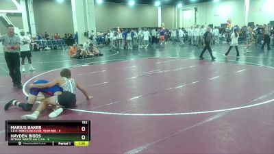 132 lbs Round 2 (6 Team) - Hayden Biggs, Intense Wrestling Club vs Marius Baker, S.E.O. Wrestling Club- Team Red